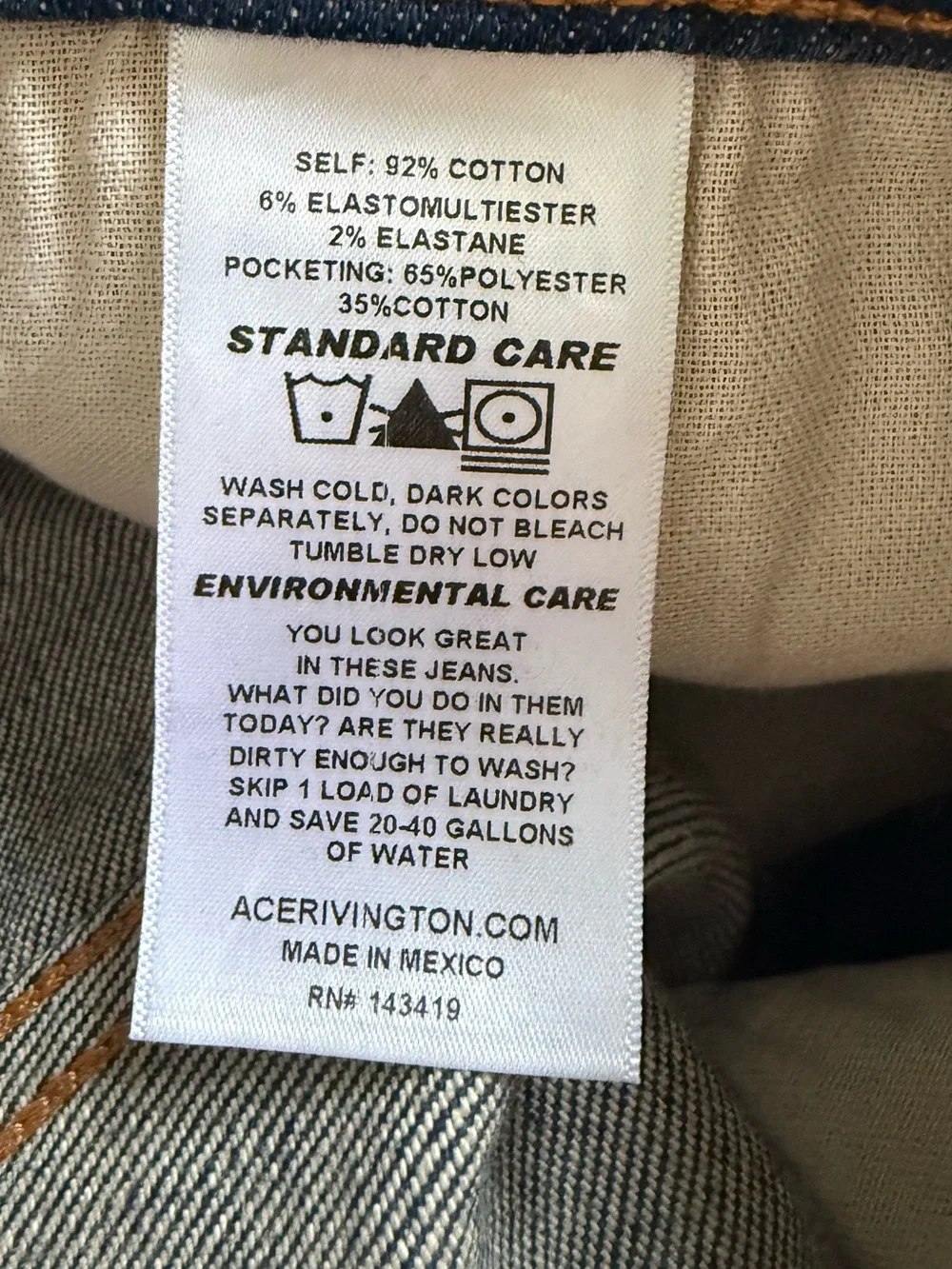 Ace Rivington Jeans Athletic Taper Dirty Vintage NWT